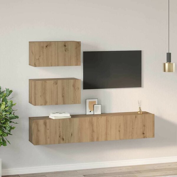 TV szekrény garnitúra 4 pcs kézműves tölgy 80 x 30 x 30 cm