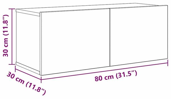 TV szekrény garnitúra 7 pcs kézműves tölgy 80 x 30 x 30 cm