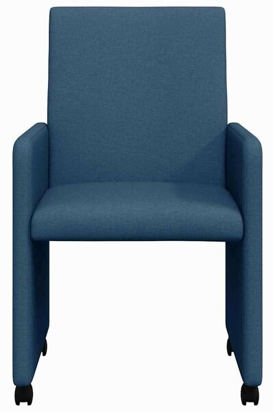 Étkezőszékek kerékkel 2 pcs Kék 57 x 66 x 94 cm szövet