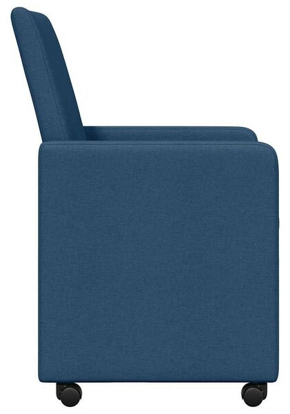 Étkezőszékek kerékkel 2 pcs Kék 57 x 66 x 94 cm szövet