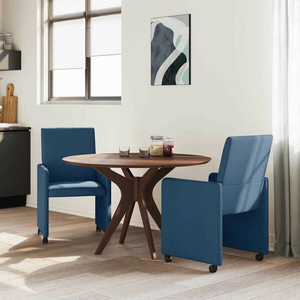 Étkezőszékek kerékkel 2 pcs Kék 57 x 66 x 94 cm szövet