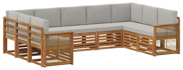 VidaXL Szegmentált kanapé szett 7 pcs Természetes és Világosszürke
