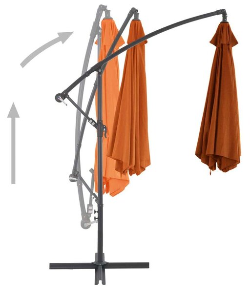 300 cm-es Konzolos Napernyő - Terrakotta - Alumínium