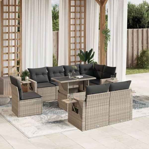 VidaXL Polyrattan Kerti Ülőgarnitúra - 9 részes