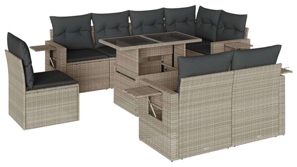 VidaXL Polyrattan Kerti Ülőgarnitúra - 9 részes