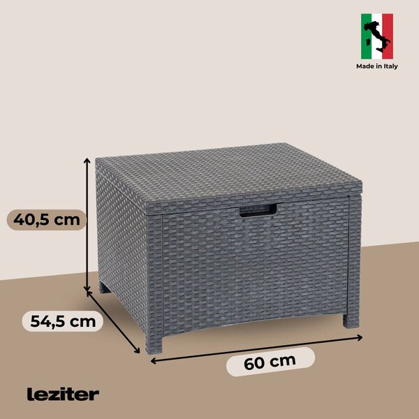 Venus II Grafit Rattan Kerti Bútor Szett - 5 Személyes, Tárolóasztallal