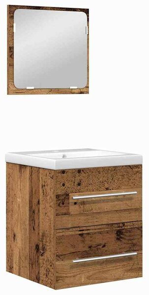 Fürdőszoba bútor szett 2 pcs Régi fa 41 x 38.5 x 48 cm Faanyag