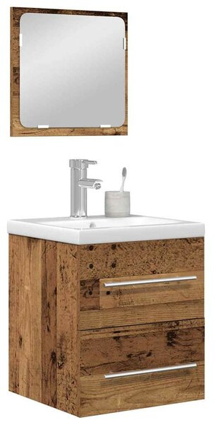 Fürdőszoba bútor szett 2 pcs Régi fa 41 x 38.5 x 48 cm Faanyag