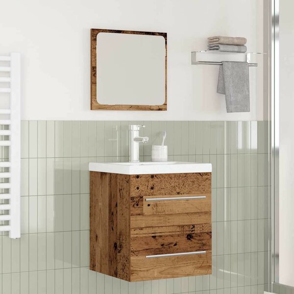 Fürdőszoba bútor szett 2 pcs Régi fa 41 x 38.5 x 48 cm Faanyag