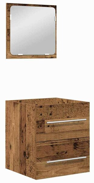 Fürdőszoba bútor szett 2 pcs Régi fa 41 x 38.5 x 48 cm Faanyag