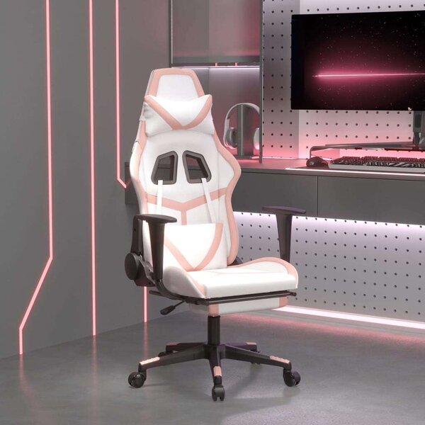 VidaXL Gamer szék - fehér-rózsaszín