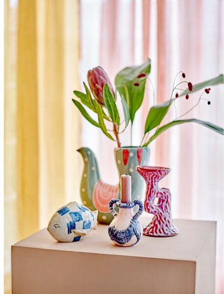 Zöld agyagkerámia kézzel festett váza (magasság 19 cm) Trudy – Bloomingville