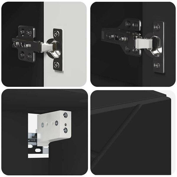 Fürdőszoba bútor szett 4 pcs Fekete 30 x 35 x 192 cm Faanyag