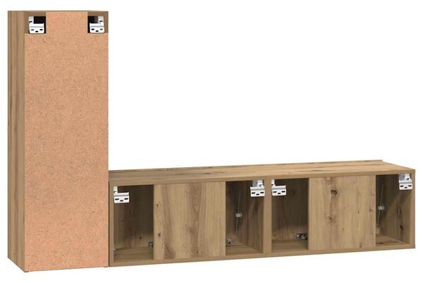 TV szekrény garnitúra 3 pcs kézműves tölgy 60 x 30 x 30 cm