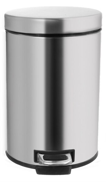 Fényes ezüstszínű rozsdamentes acél pedálos szemetes 3 l – Orion