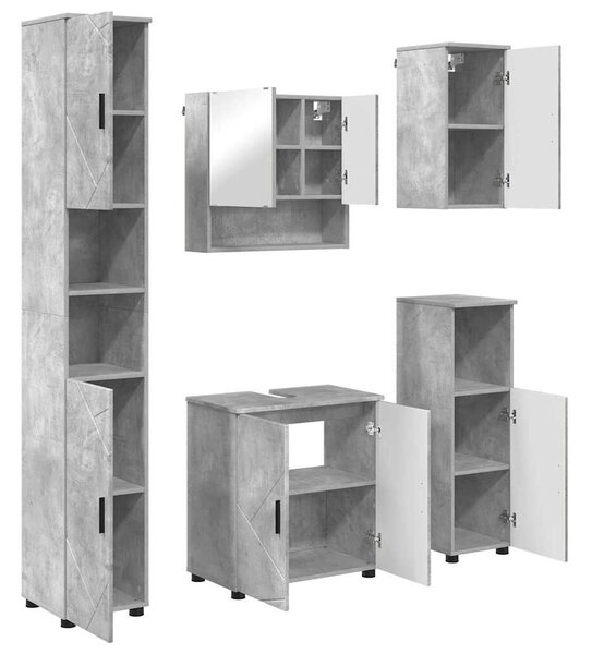 Fürdőszoba bútor szett 5 pcs Beton szürke 61 x 35 x 64 cm