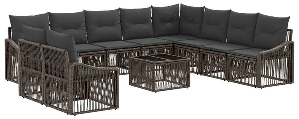 VidaXL Kerti Kanapé Szett 11 pcs Szürke polirattan