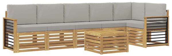 VidaXL Kültéri kanapé szett 7 pcs Fehér és Világosszürke