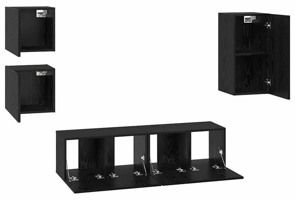 TV szekrény garnitúra 5 pcs Musta tammi 160 x 30 x 30.5 cm