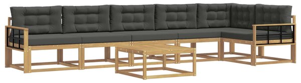 VidaXL Kültéri kanapé szett 7 pcs Fehér és Antracitszürke