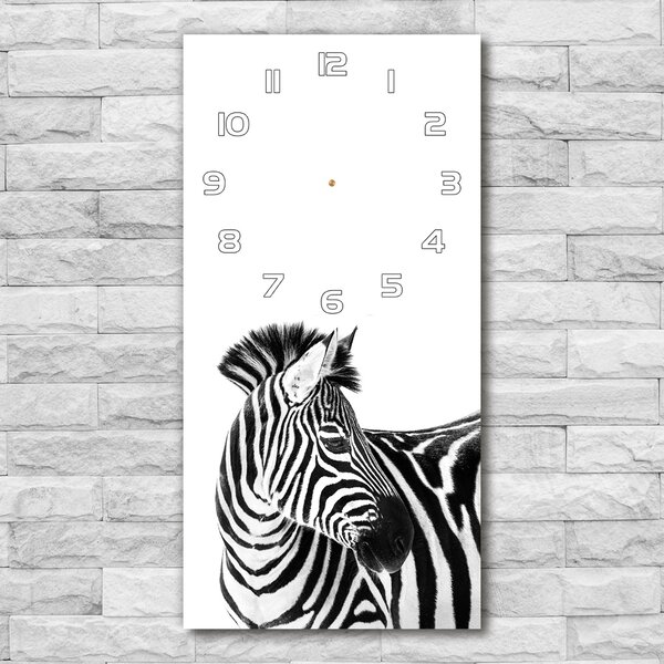 Négyszögletes fali üvegóra Zebra hó