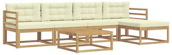 VidaXL Kültéri kanapé szett 6 pcs Fehér és Krém színű 79 x 79 x 37 cm