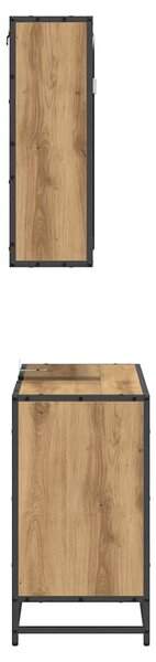 Fürdőszoba bútor szett 2 pcs kézműves tölgy 65 x 33 x 60 cm