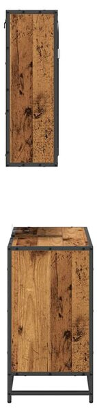 Fürdőszoba bútor szett 2 pcs Régi fa 65 x 33 x 60 cm Faanyag