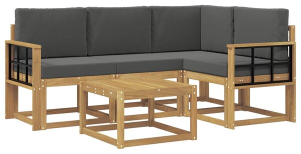 VidaXL Kültéri kanapé szett párnával 5 pcs Fehér és Antracitszürke