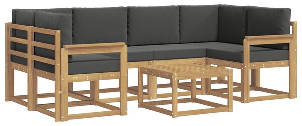VidaXL Kültéri kanapé szett párnával 7 pcs Fehér és Antracitszürke