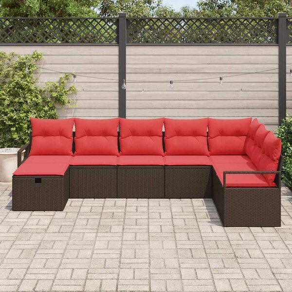 VidaXL Kanapé Szett párnával 6 pcs polirattan