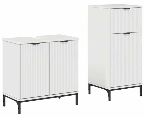 Fürdőszoba bútor szett 2 pcs Magasfényű fehér 39.5 x 36 x 88 cm