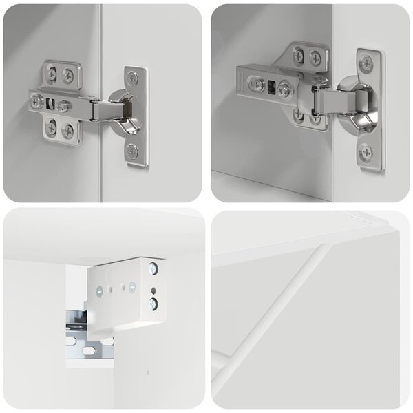 Fürdőszoba bútor szett 4 pcs Fehér 30 x 35 x 192 cm Faanyag