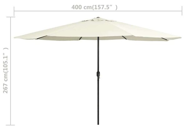 VidaXL Kültéri Napernyő - Homokszín - 400 cm