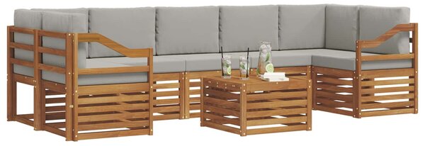 VidaXL Kültéri kanapé szett 8 pcs Természetes és Világosszürke