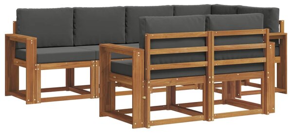 VidaXL Kültéri kanapé szett párnával 7 pcs Természetes és antracit