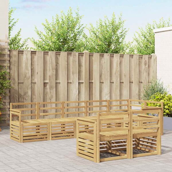 VidaXL Kültéri kanapé szett 8 pcs Fehér 306 x 128,5 x 73 cm