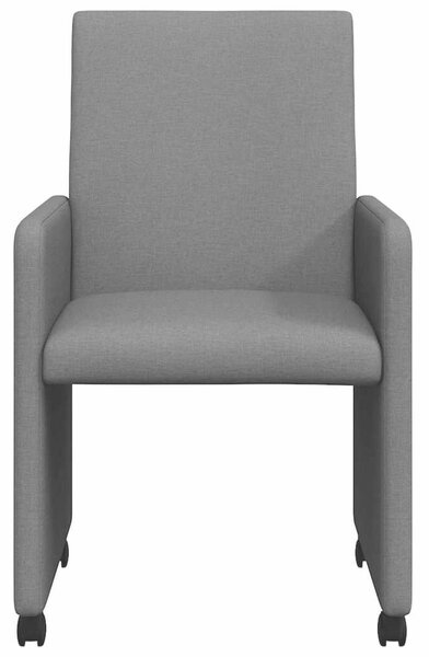 Étkezőszékek kerékkel 2 pcs Sötétszürke 57 x 66 x 94 cm szövet