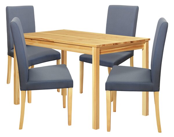 Étkezőasztal 8848 lakk + 4 szék PRIMA 3038 szürke / világos lábak