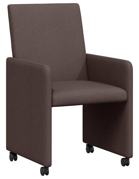 Étkezőszékek kerékkel 2 pcs sötétbarna 57 x 66 x 94 cm szövet
