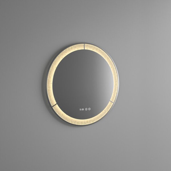 Welland Type-34 LED tükör - fényerő + színhőfok állítás + páramentesítő + óra - Ø 60 cm