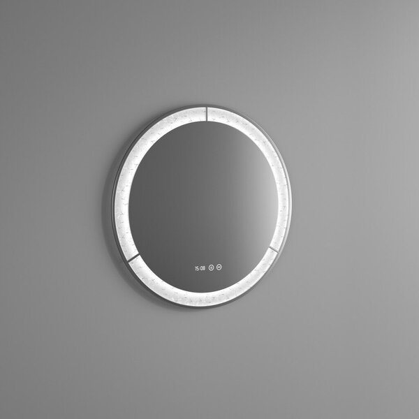 Welland Type-34 LED tükör - fényerő + színhőfok állítás + páramentesítő + óra - Ø 60 cm