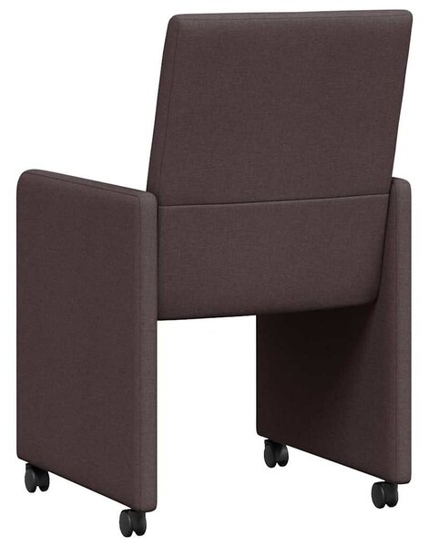 Étkezőszékek kerékkel 2 pcs sötétbarna 57 x 66 x 94 cm szövet