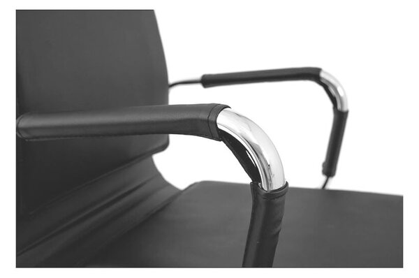 Hawaii irodai szék, RONDI, ekológikus bőr, mélyen dönthető mechanizmus, kárpitozott karfák, fekete