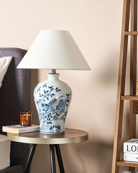 Asztali lámpa MAGROS Porcelán Fehér/kék