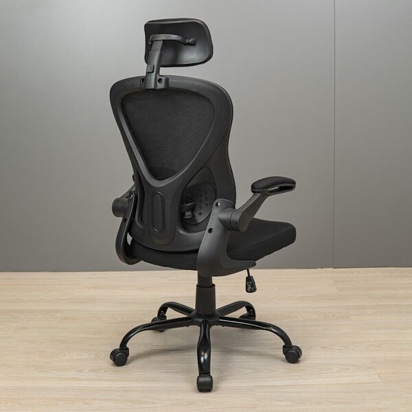 Ergonomikus irodai szék Integro, RONDI, hálós háttámlával, állítható deréktámasszal, M1 mechanizmussal (Tilt), fekete