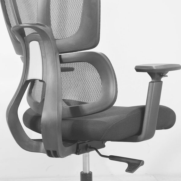 Ergonomikus Balance Pro irodai szék, RONDI, hálós háttámlával, állítható deréktámasszal, szinkron mechanizmussal, fekete