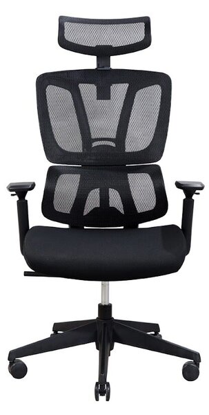 Ergonomikus Balance Pro irodai szék, RONDI, hálós háttámlával, állítható deréktámasszal, szinkron mechanizmussal, fekete
