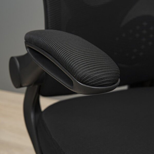 Ergonomikus irodai szék Integro, RONDI, hálós háttámlával, állítható deréktámasszal, M1 mechanizmussal (Tilt), fekete