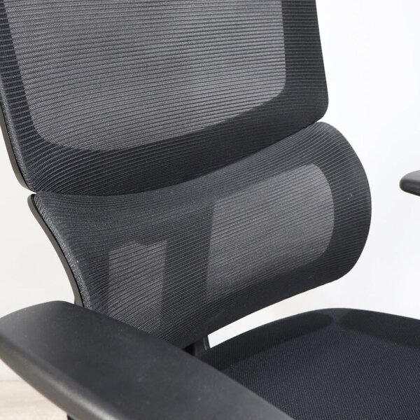 Ergonomikus irodai szék Concept, RONDI, hálós háttámlával, állítható deréktámasszal, Synсhro mechanizmussal, fekete